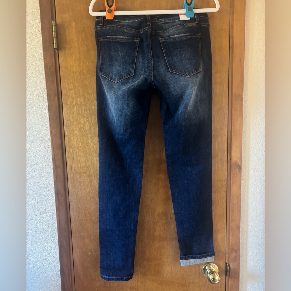KanCan NWT Blue Skinny Low Rise Jeans with Distressed Design - Picture 2 of 6